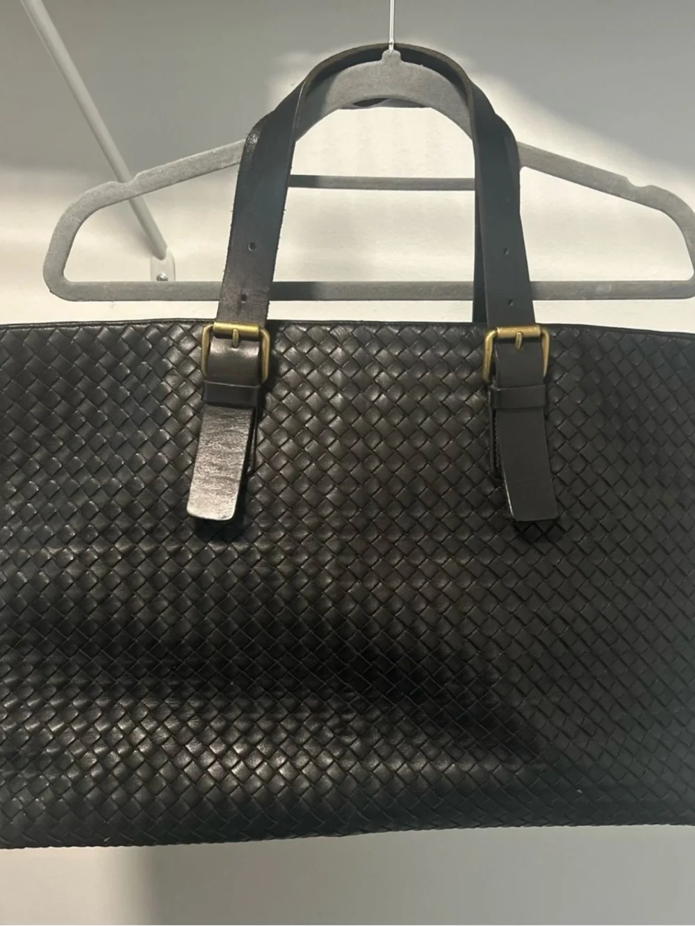 BOTTEGA VENETA Large Napa Tote Bag Intrecciato Leather Used